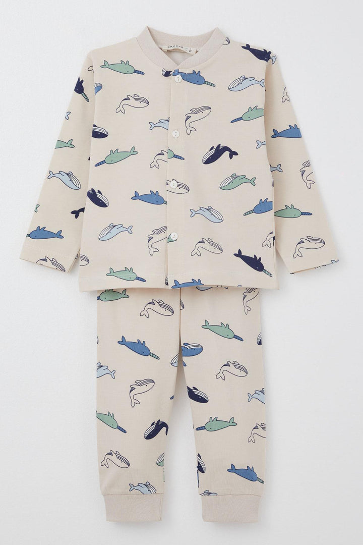 BRE Breeze Baby Boy Pajama Set Cute Fish 4 Months Year, Beige - San Giorgio a Cremano