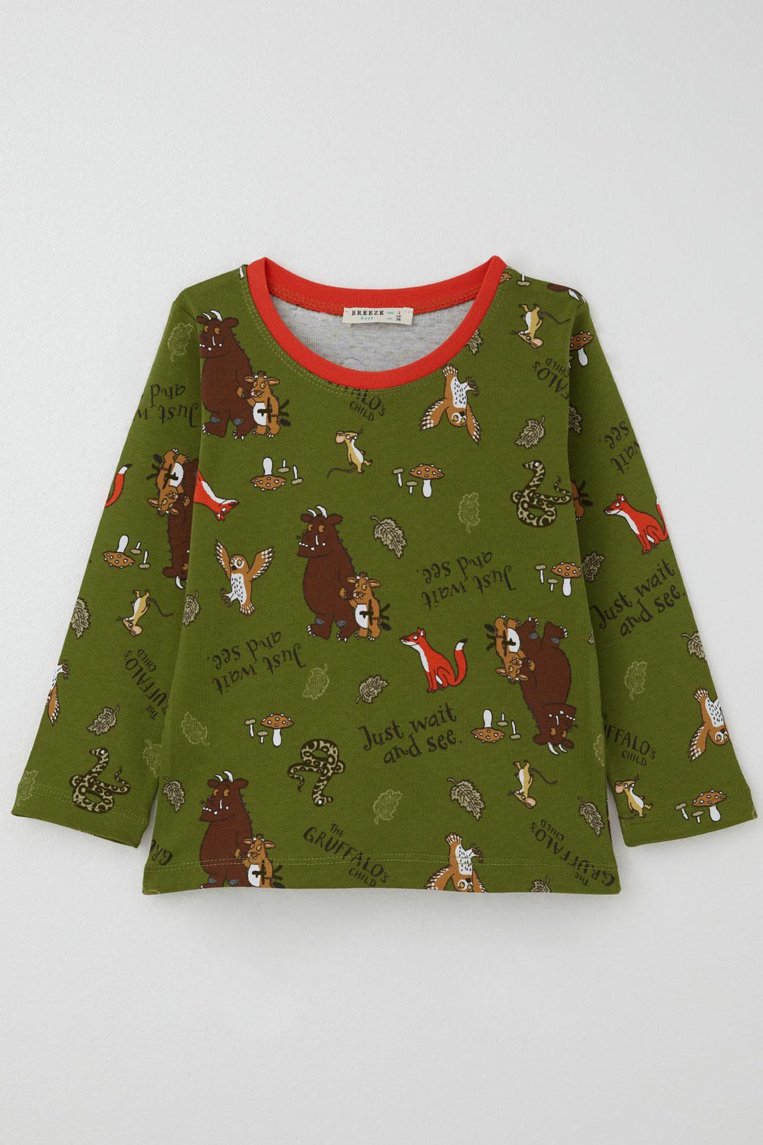 BRE Breeze Baby Boy Pajama Set The Gruffalo Patterned 9 Months-3 Years, Khaki Green - Benevento