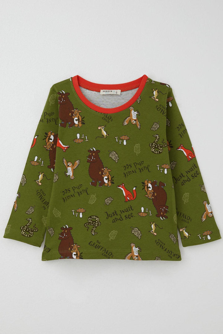 BRE Breeze Baby Boy Pajama Set The Gruffalo Patterned 9 Months-3 Years, Khaki Green - Benevento