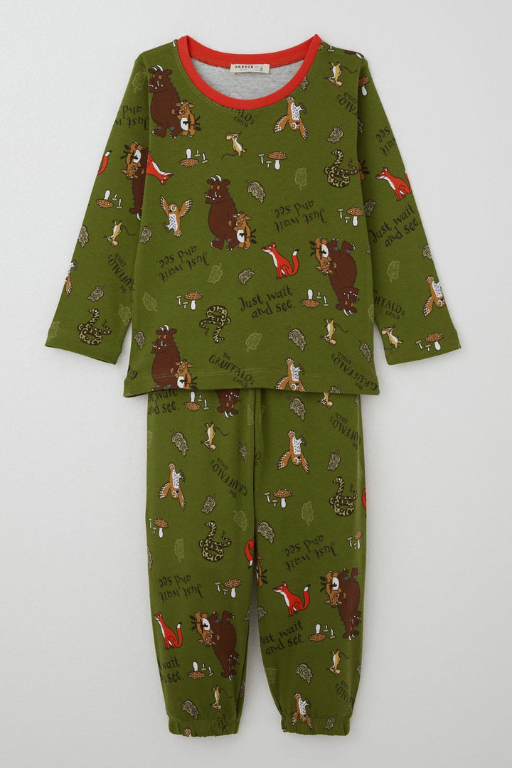 BRE Breeze Baby Boy Pajama Set The Gruffalo Patterned 9 Months-3 Years, Khaki Green - Benevento