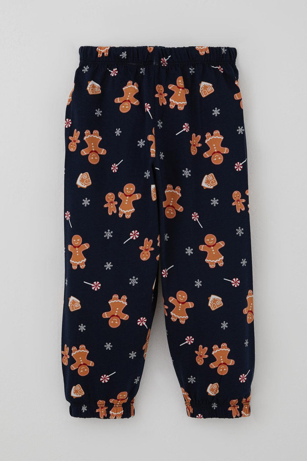 BRE Breeze Baby Boy Pajama Set New Year's Themed Gingerbread Man Patterned 9 Months-3 Years, Navy Blue - Bartlett