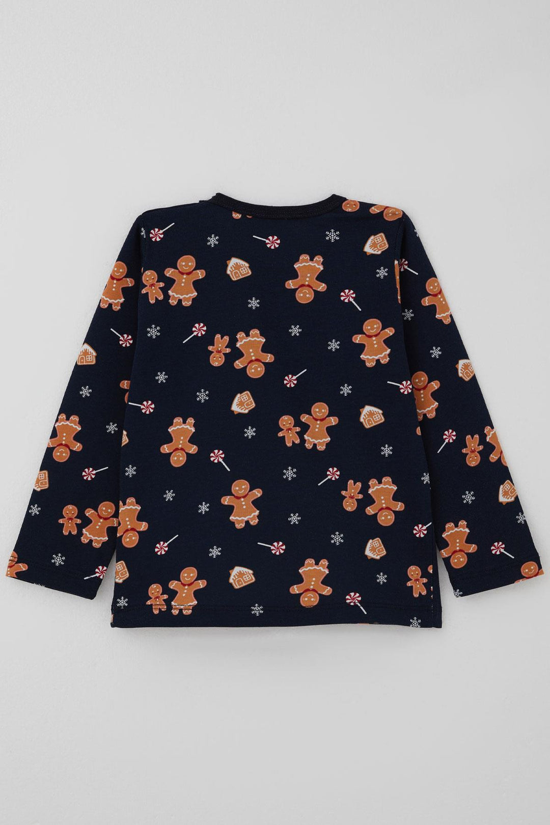 BRE Breeze Baby Boy Pajama Set New Year's Themed Gingerbread Man Patterned 9 Months-3 Years, Navy Blue - Bartlett