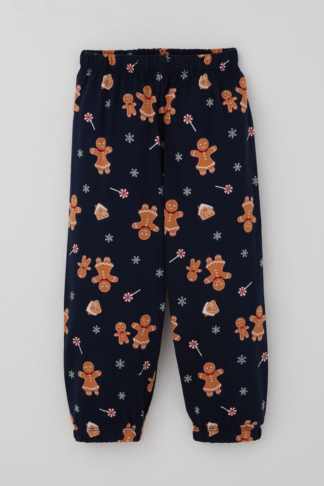 BRE Breeze Baby Boy Pajama Set New Year's Themed Gingerbread Man Patterned 9 Months-3 Years, Navy Blue - Bartlett