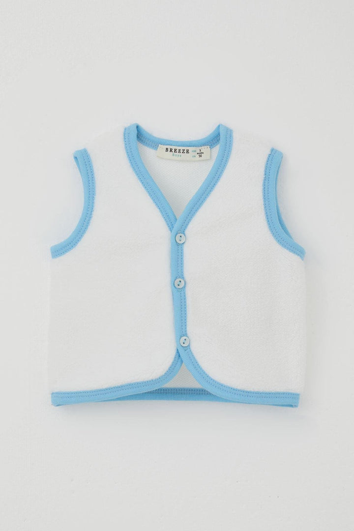 BRE Breeze Erkek Bebek Polar Yelek Düğmeli 0-9 Ay, Beyaz - Chilpancingo