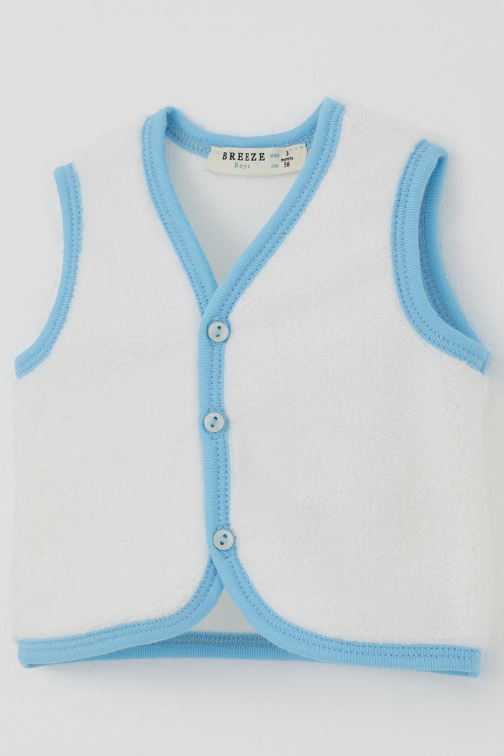 BRE Breeze Erkek Bebek Polar Yelek Düğmeli 0-9 Ay, Beyaz - Chilpancingo
