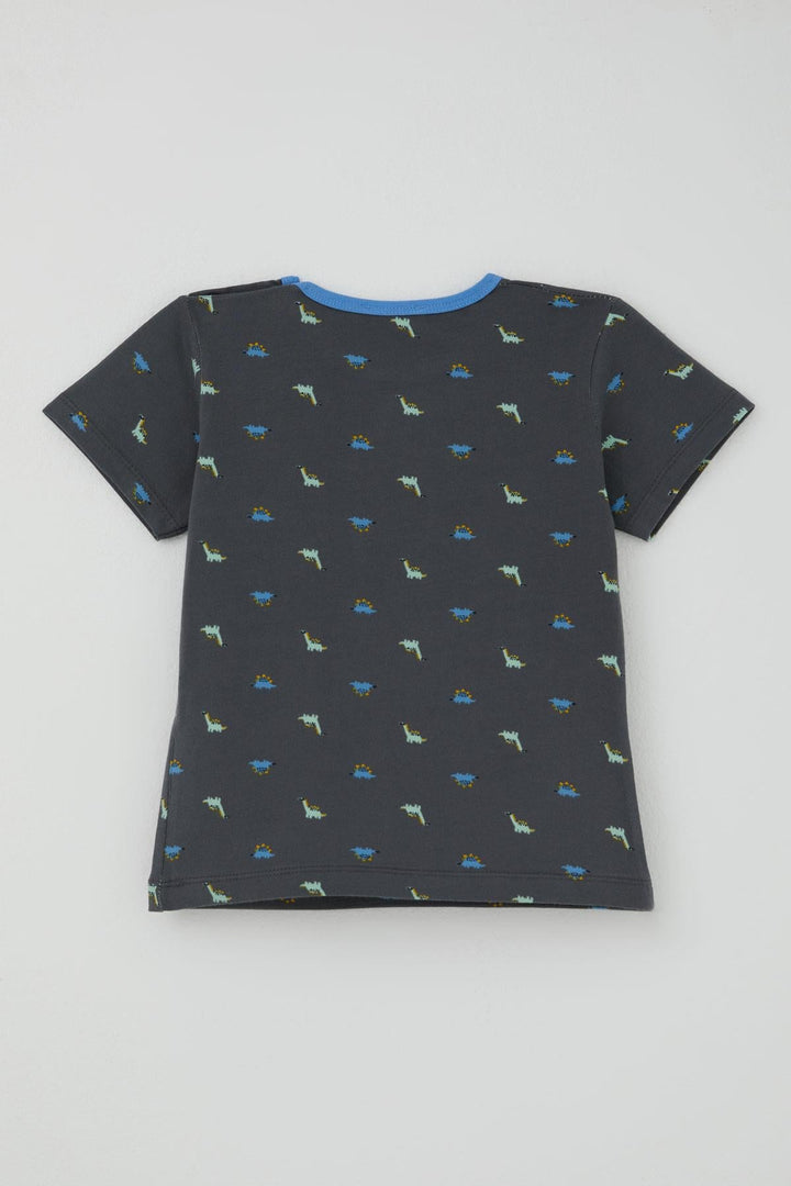 BRE Breeze Erkek Bebek Şortlu Pijama Takım Renkli Dinozor Desenli 9 Ay-3 Yaş, Antrasit - Darwin