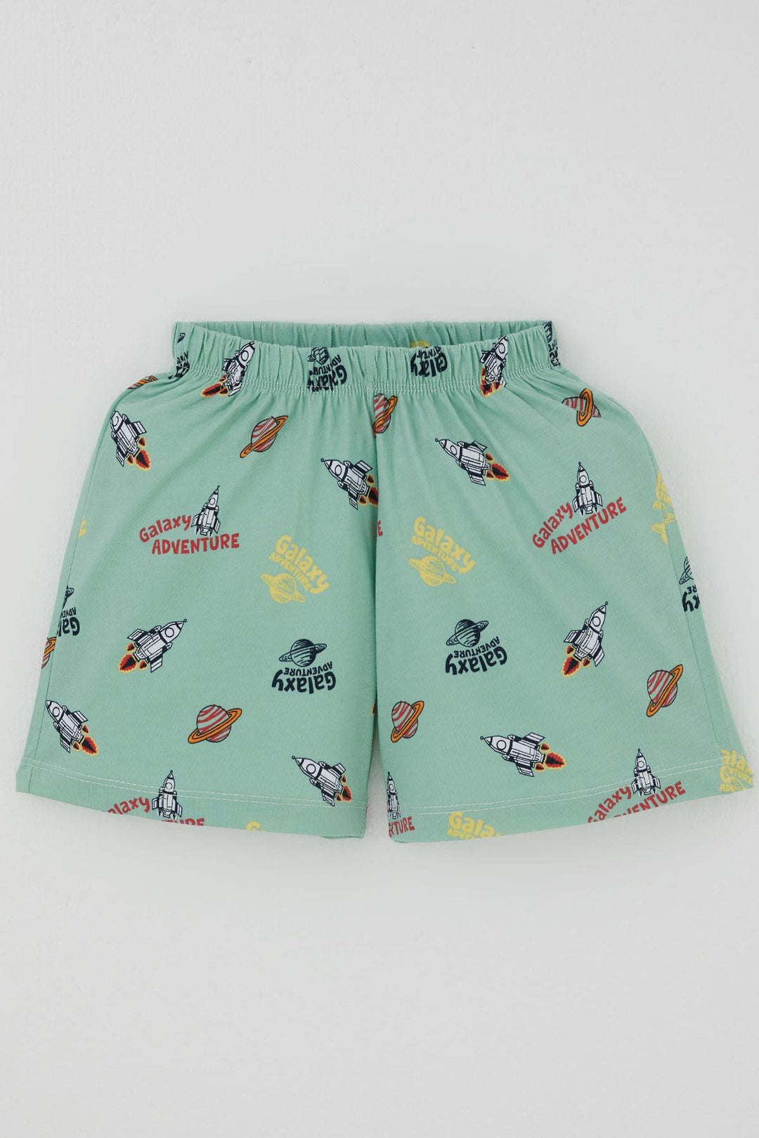 BRE Breeze Erkek Bebek Şortlu Pijama Takımı Galaksi Macerası Temalı 9 Ay-3 Yaş, Su Yeşili - Lüdenscheid