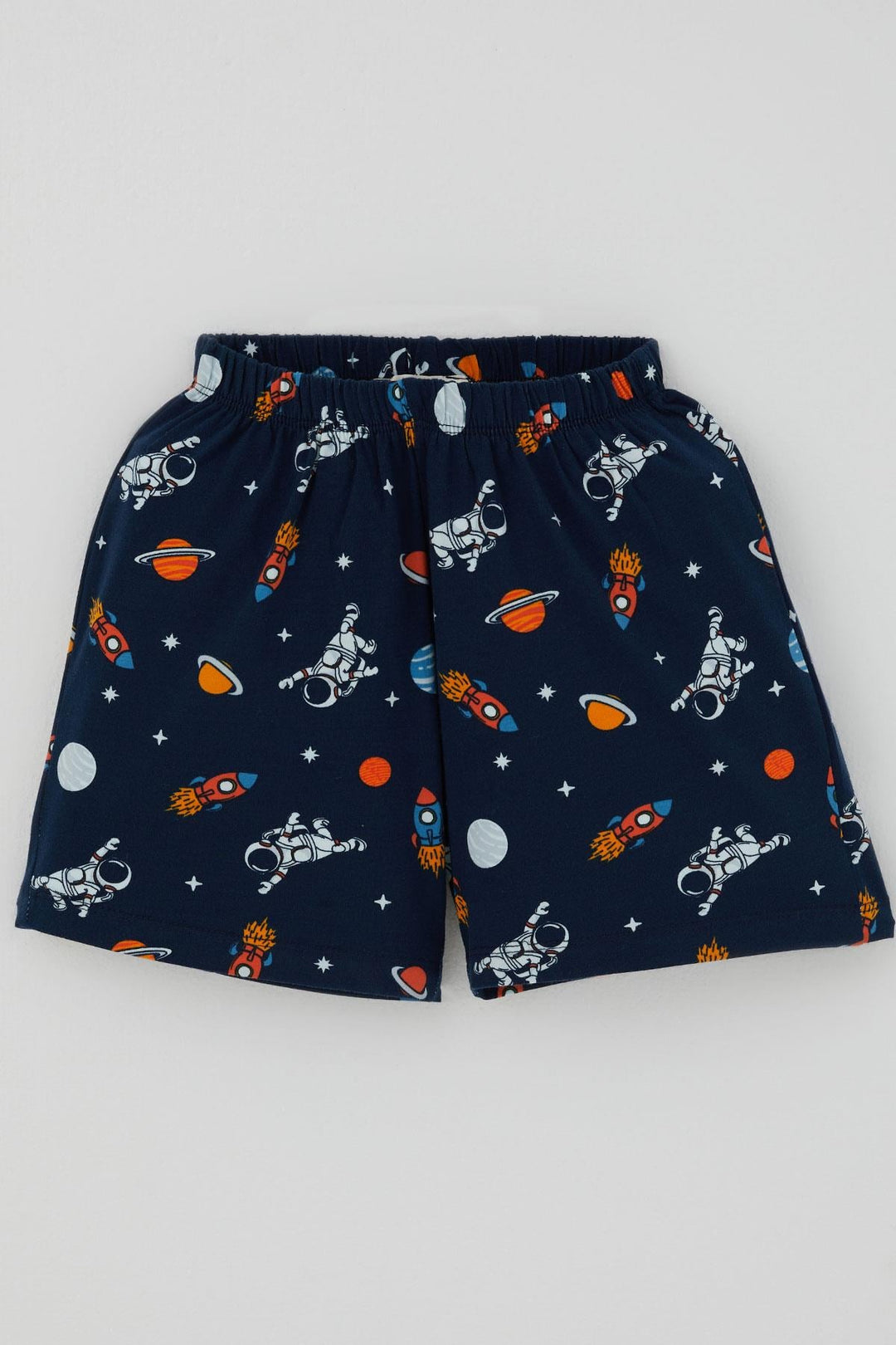 BRE Breeze Erkek Bebek Şortlu Pijama Takımı Galaksi Temalı Astronot Desenli 9 Ay-3 Yaş, Lacivert - Centreville