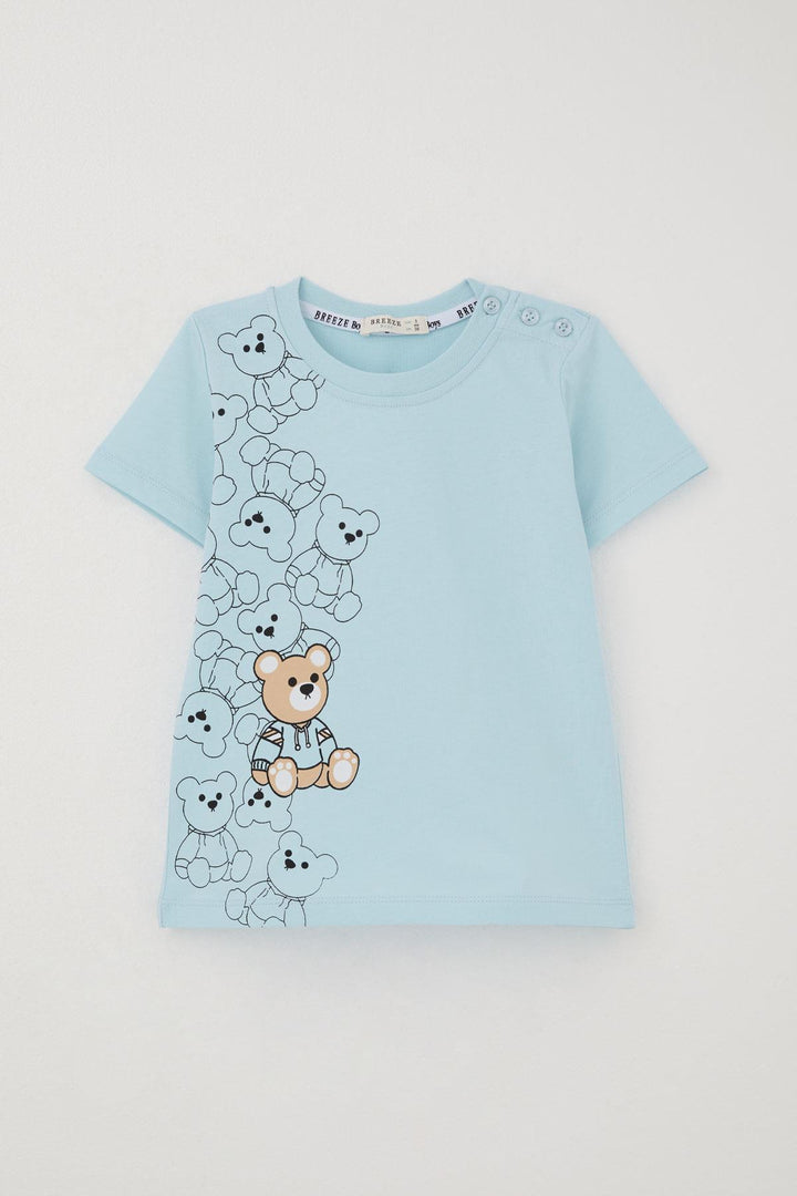 BRE Breeze Baby Boy Shorts Set Toy Bear Printed 9 Months-3 Years, Light Blue - Westland