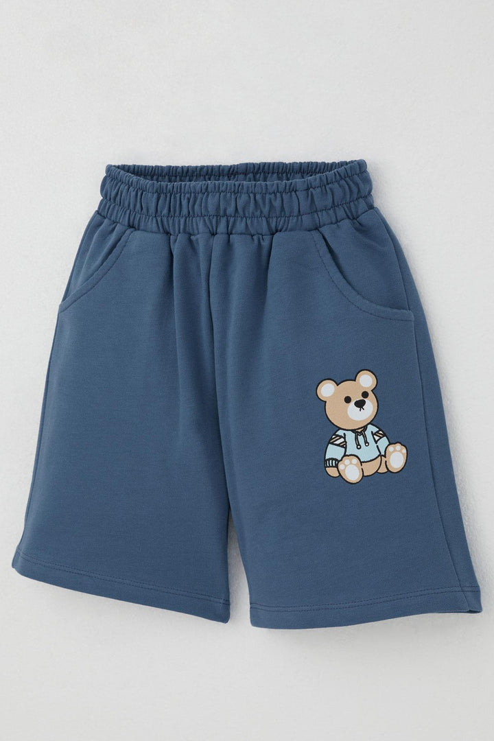 BRE Breeze Baby Boy Shorts Set Toy Bear Printed 9 Months-3 Years, Light Blue - Westland