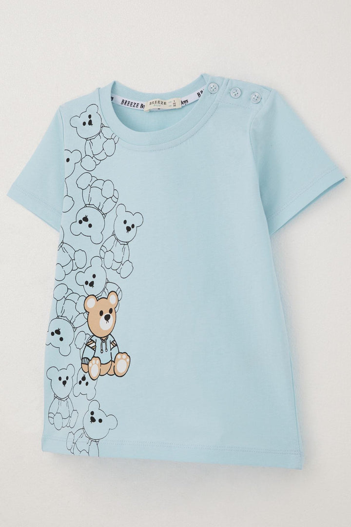 BRE Breeze Baby Boy Shorts Set Toy Bear Printed 9 Months-3 Years, Light Blue - Westland