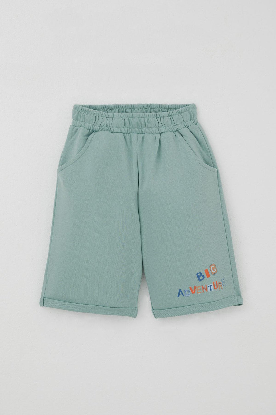 BRE Breeze Baby Boy Shorts Set Cute Captain Bear Printed Pocket Detailed 9 Months-3 Years, Beige - Greven