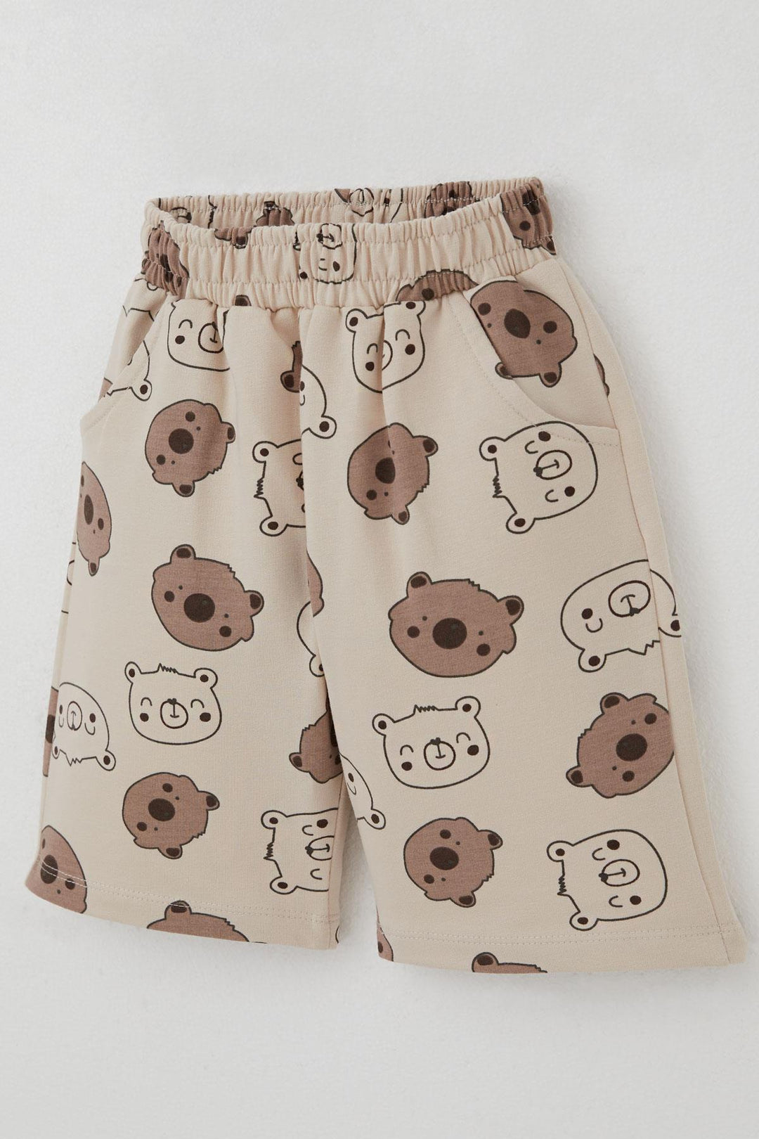 BRE Breeze Baby Boy Shorts Set Cute Bear Printed 9 Months-3 Years, Beige - Carolina