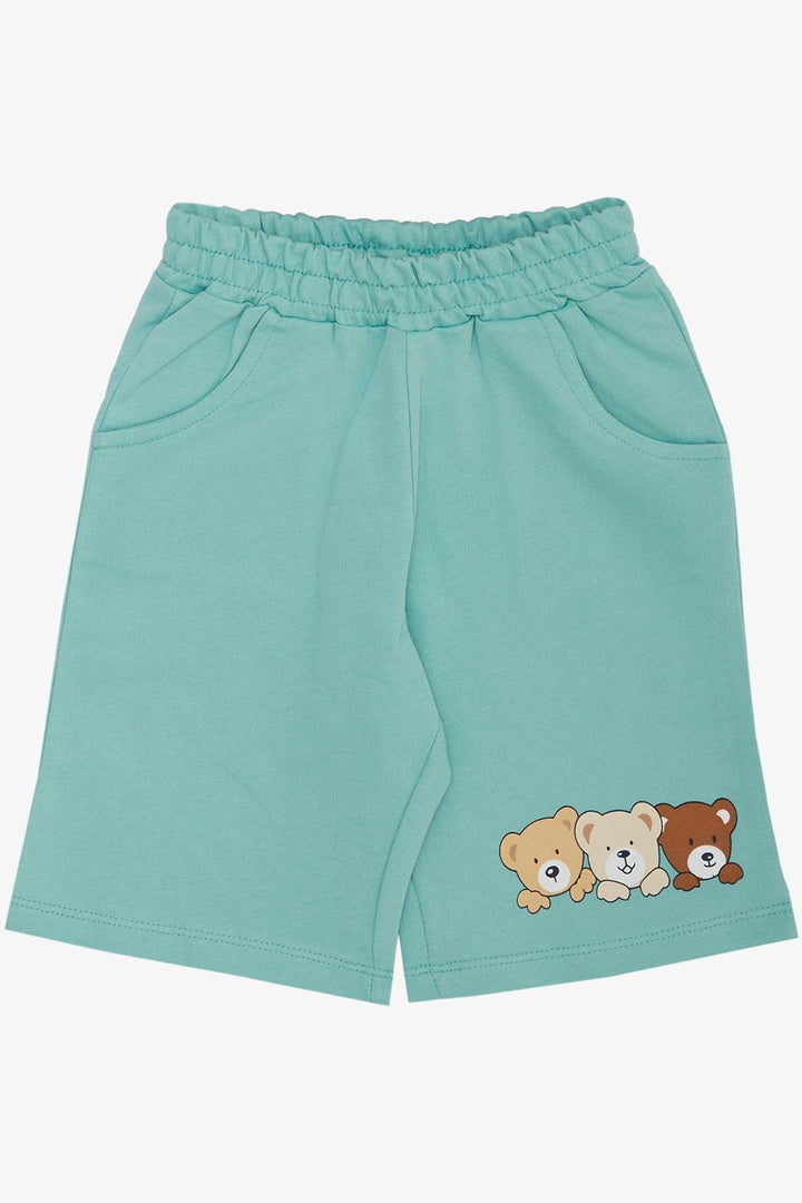 طقم شورت BRE Breeze Baby Boy مطبوع عليه أصدقاء لطيفين من 9 أشهر إلى 3 سنوات، بيج - هومستيد