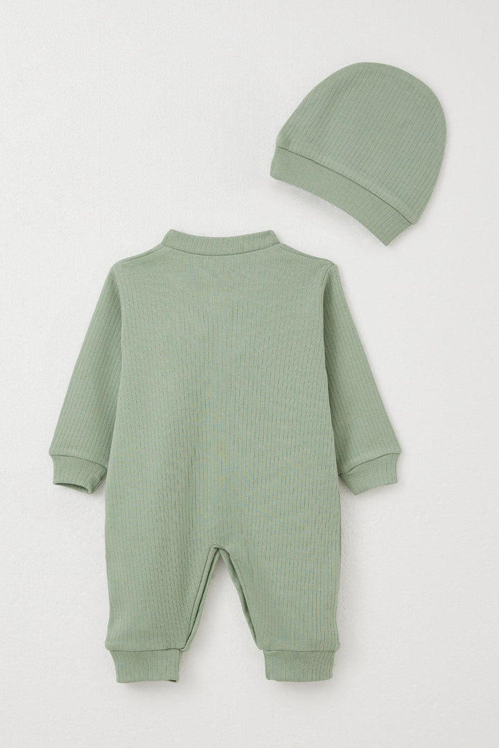 BRE Breeze Baby Boy Romper with Car Embroidery 0-6 Months, Mint Green - Beavercreek