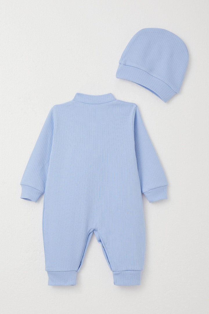 BRE Breeze Baby Boy Romper with Car Embroidery 0-6 Months, Light Blue - Perris