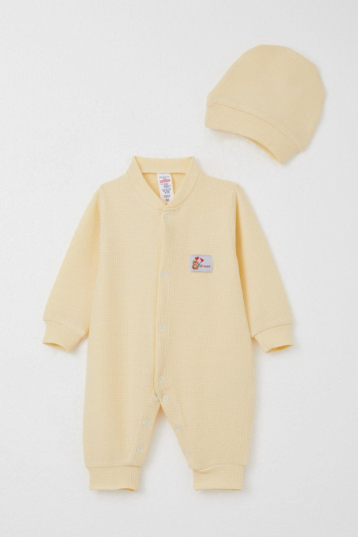 BRE Breeze Baby Boy Romper with Balloon Bear Embroidery 0-6 Months, Yellow - Clay