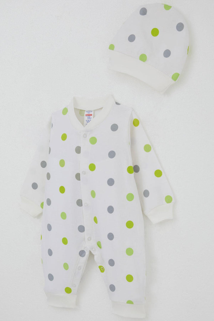 BRE Breeze Baby Boy Romper Large Colorful Polka Dot 0-6 Months, Ecru - Marseille