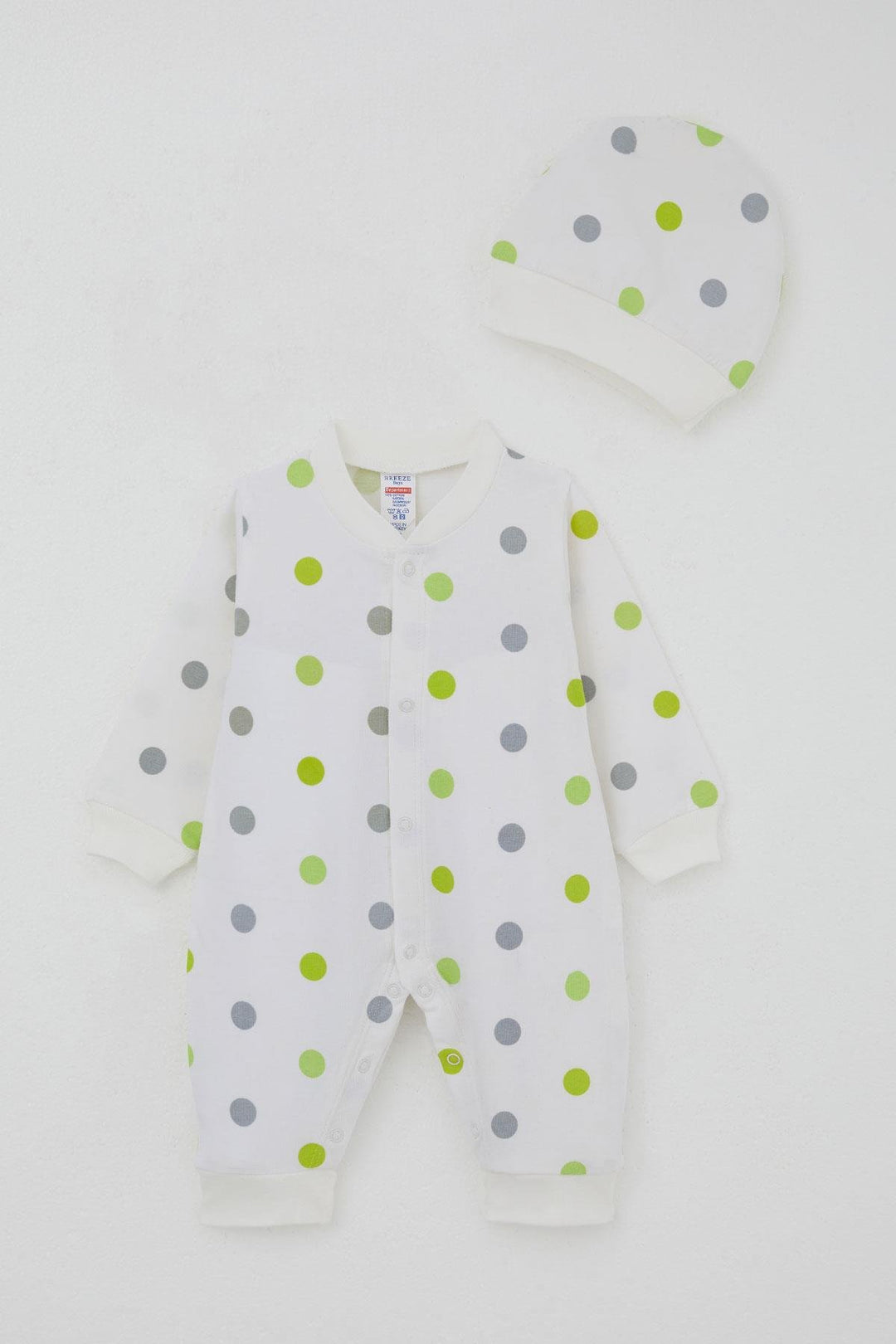 BRE Breeze Baby Boy Romper Large Colorful Polka Dot 0-6 Months, Ecru - Marseille