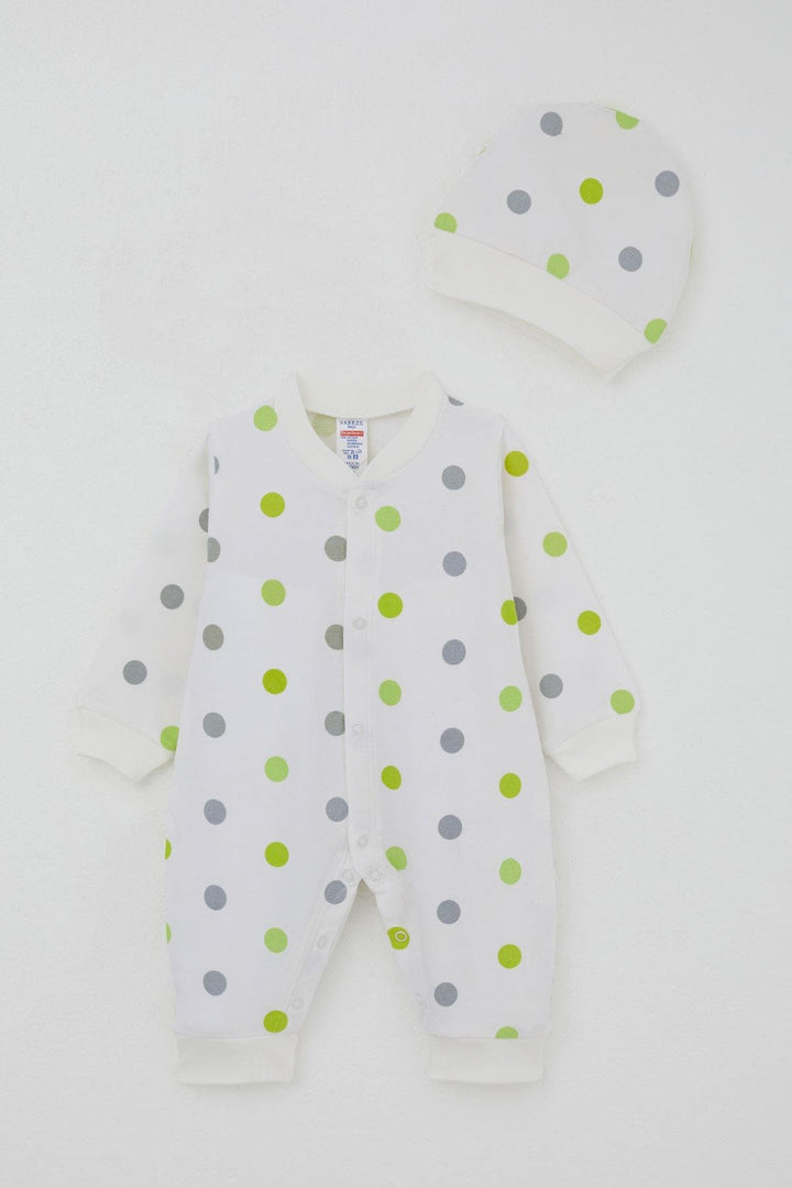 BRE Breeze Baby Boy Romper Large Colorful Polka Dot 0-6 Months, Ecru - Marseille