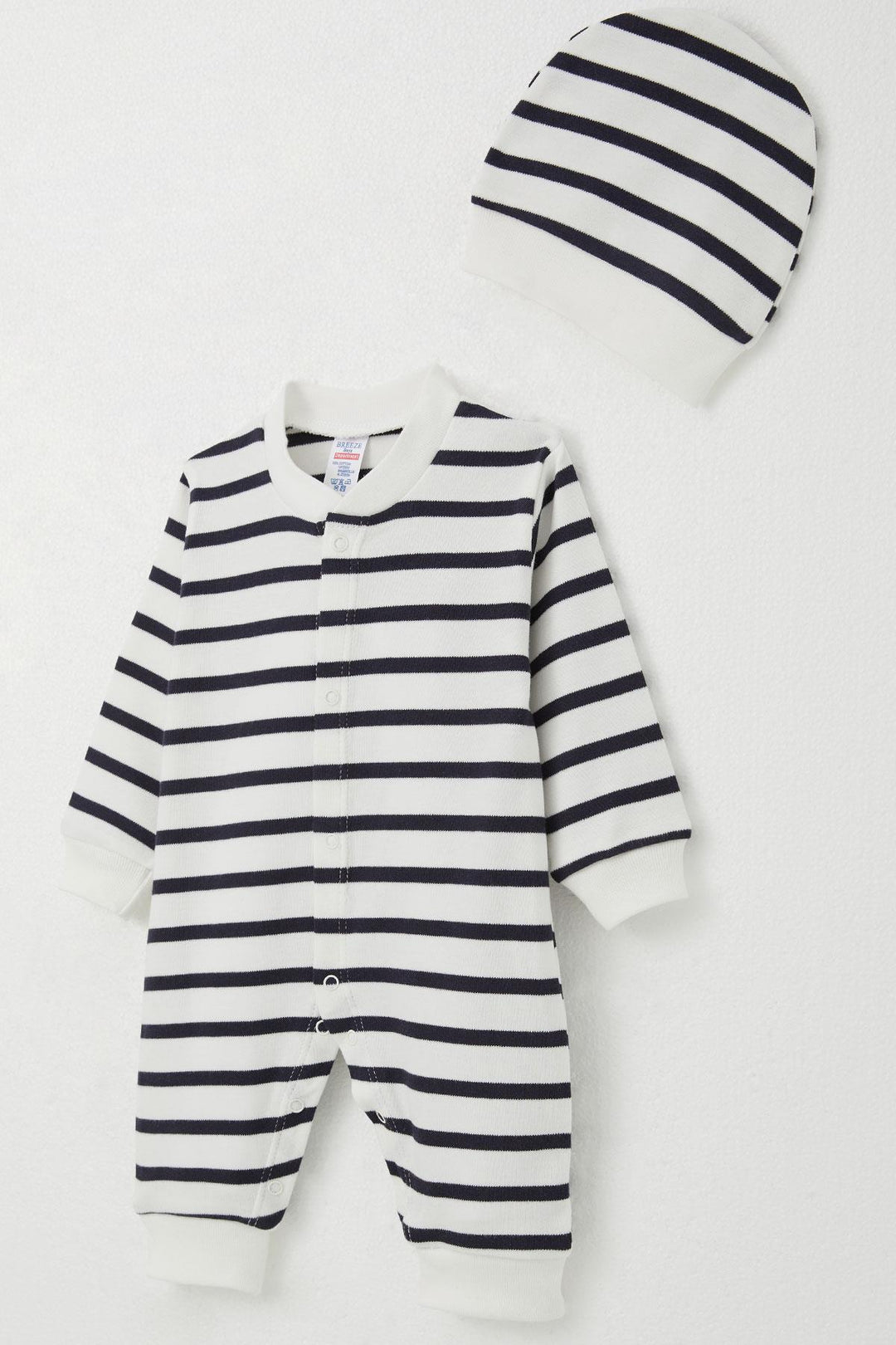 BRE Breeze Baby Boy Romper Striped 0-6 Months, White - Lakeville