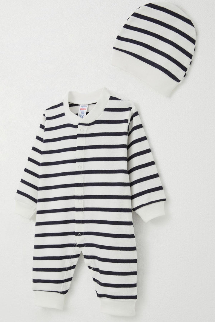 BRE Breeze Baby Boy Romper Striped 0-6 Months, White - Lakeville