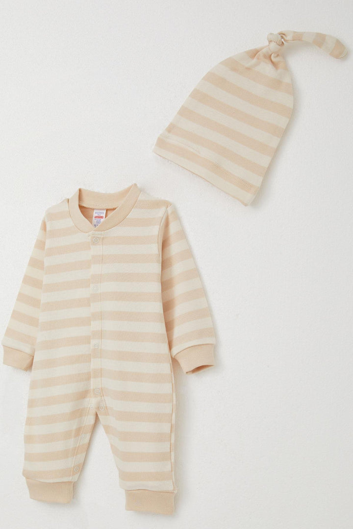 BRE Breeze Baby Boy Romper Striped 0-6 Months, Cream - Kitchener