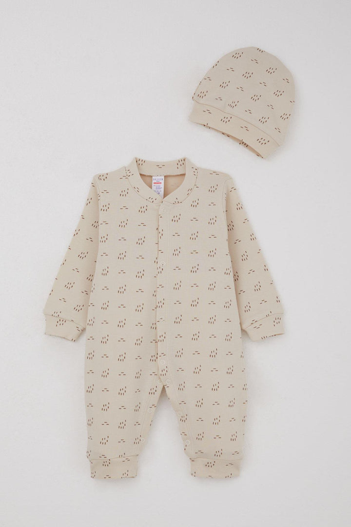 BRE Breeze Baby Boy Romper Patterned 0-6 Months, Beige - La Presa