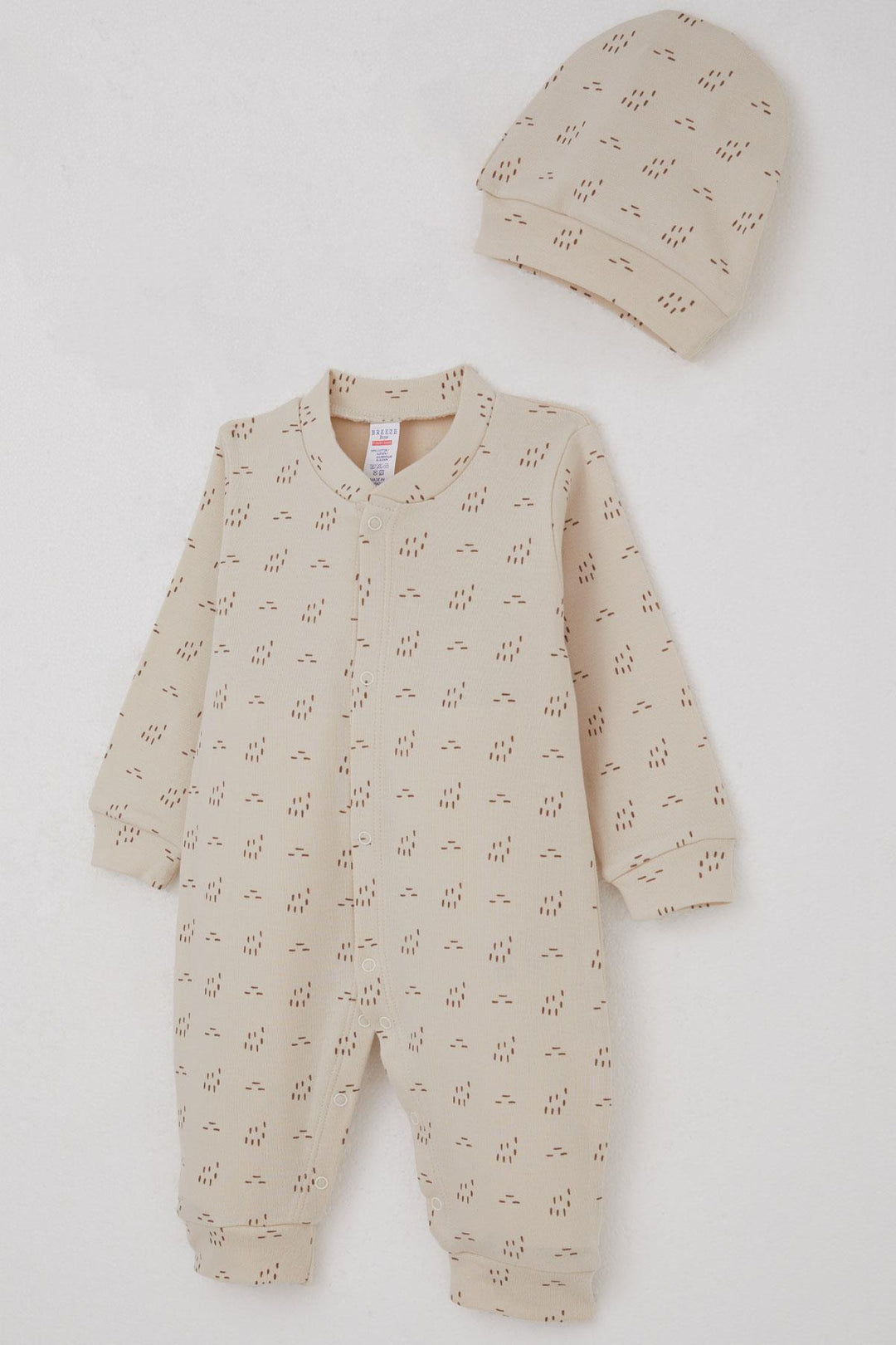 BRE Breeze Baby Boy Romper Patterned 0-6 Months, Beige - La Presa