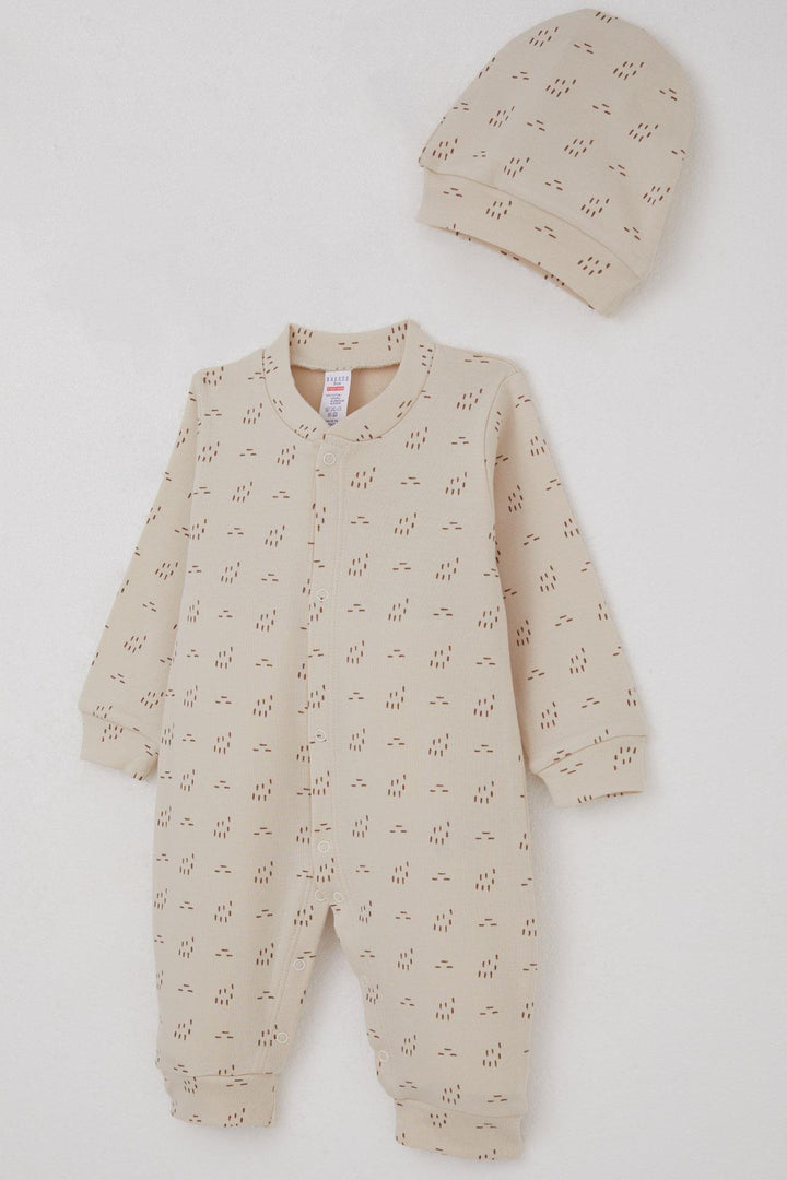 BRE Breeze Baby Boy Romper Patterned 0-6 Months, Beige - La Presa