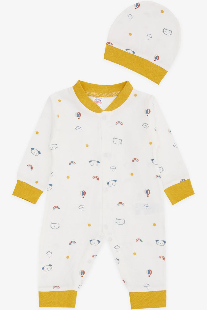 BRE Breeze Baby Boy Romper Sky Themed Animal منقوشة 0-3 أشهر-6 أشهر، إكرو - فولدا
