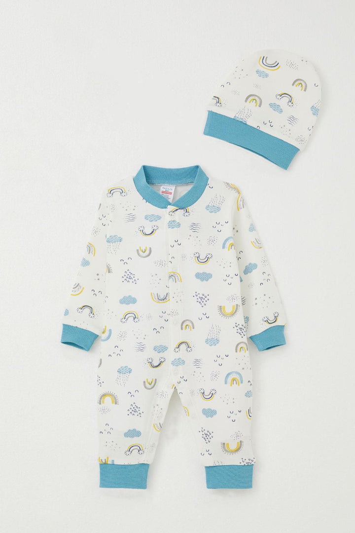 BRE Breeze Baby Boy Romper Sky Themed 0-6 Months, White - Portici