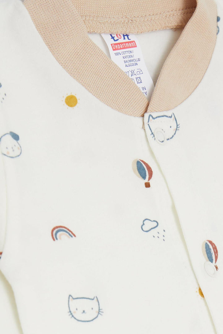 BRE Breeze Baby Boy Romper Sky Themed Animal منقوشة 0-3 أشهر-6 أشهر، إكرو - كاربنترسفيل