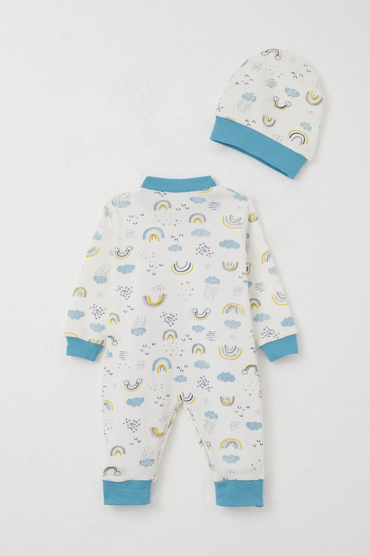 BRE Breeze Baby Boy Romper Sky Themed 0-6 Months, White - Portici