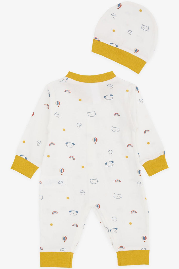 BRE Breeze Baby Boy Romper Sky Themed Animal منقوشة 0-3 أشهر-6 أشهر، إكرو - فولدا