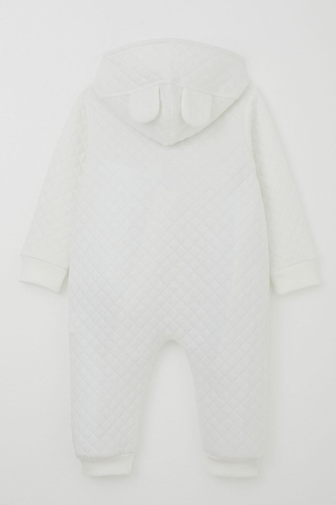 BRE Breeze Baby Boy Jumpsuit Quilted Patterned Cute Lamb Printed Hooded 4 Months.5 Years, Ecru - Hamilton