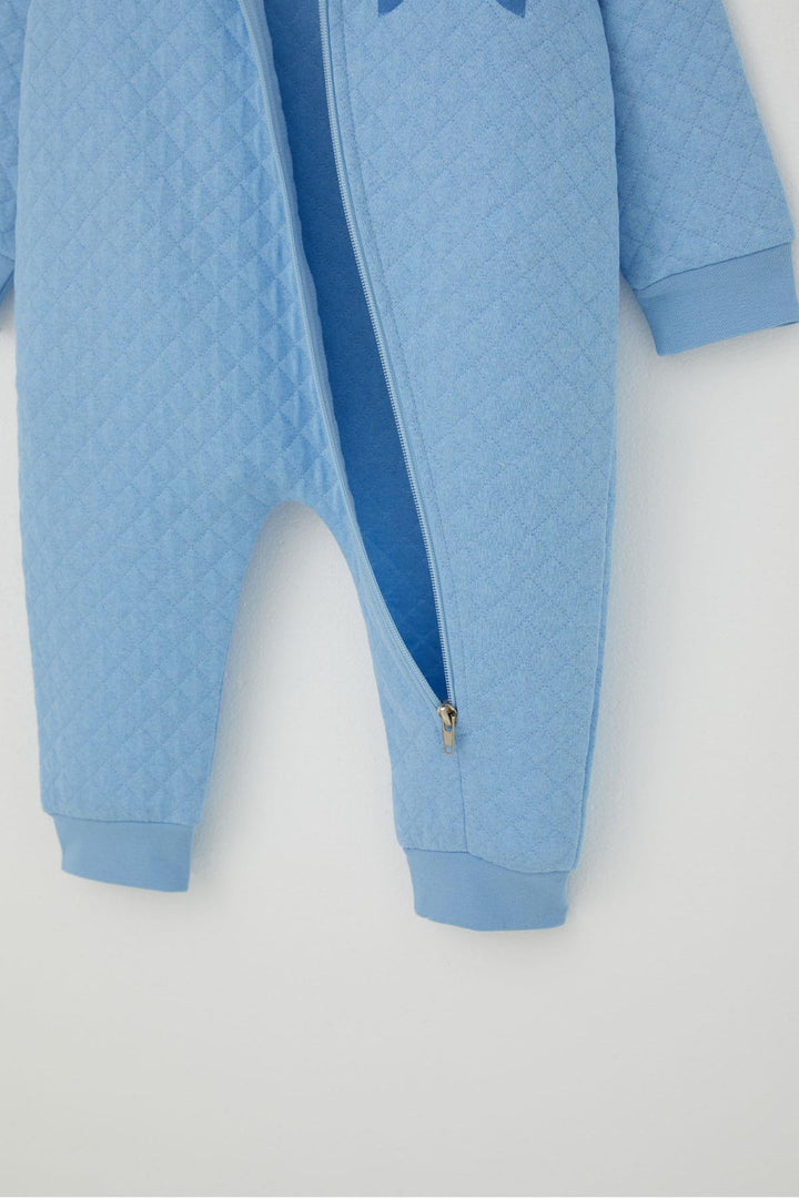 BRE Breeze Erkek Bebek Tulum Kapitone Desenli Sevimli Aslancık Baskılı Kapüşonlu 4 Ay.5 Yaş, Açık Mavi - Horlivka