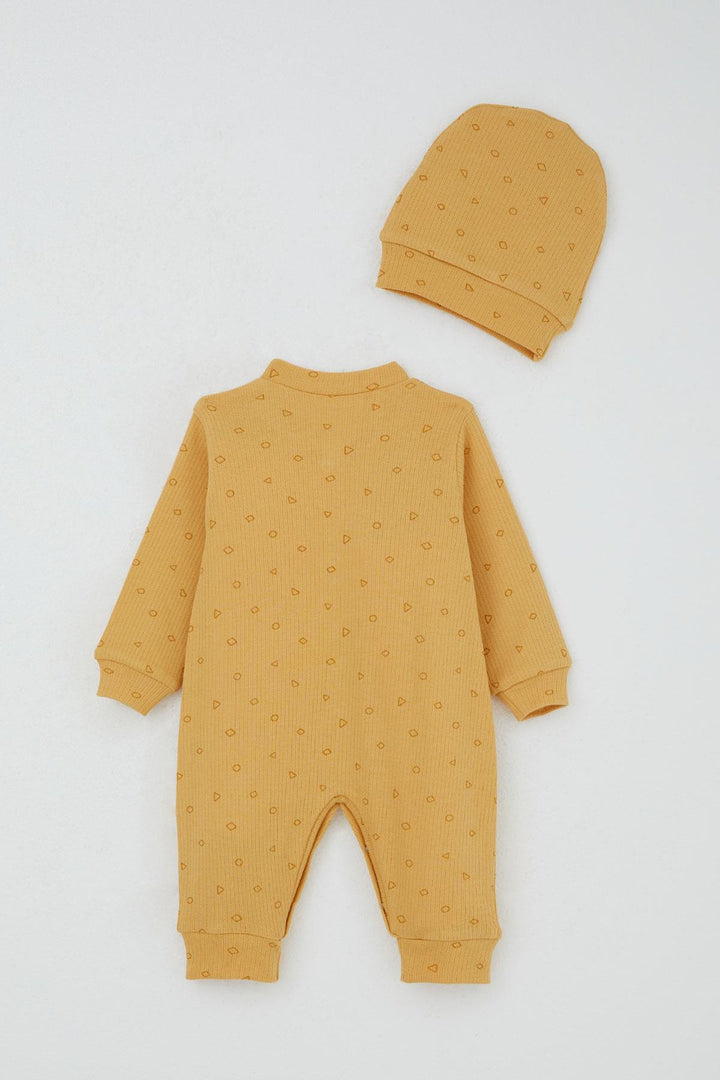 BRE Breeze Baby Boy Romper Mini Geometric Shapes 0-6 Months, Mustard Yellow - Inca