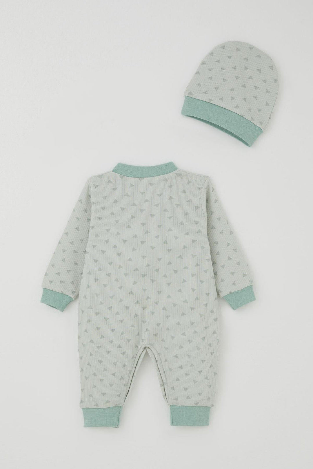 BRE Breeze Baby Boy Romper Mini Triangle Patterned 0-6 Months, Aqua Green - Walsall