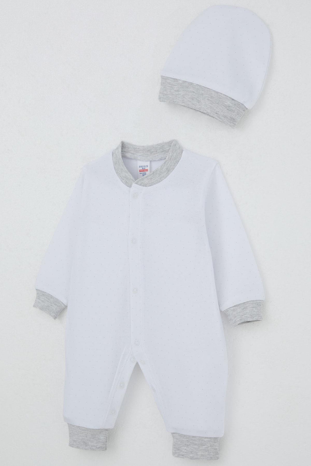BRE Breeze Baby Boy Romper Polka Dot Patterned 0-6 Months, White - Copperas Cove