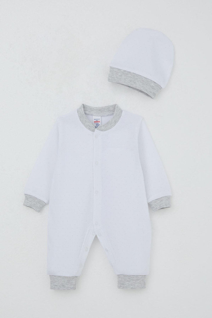 BRE Breeze Baby Boy Romper Polka Dot Patterned 0-6 Months, White - Copperas Cove