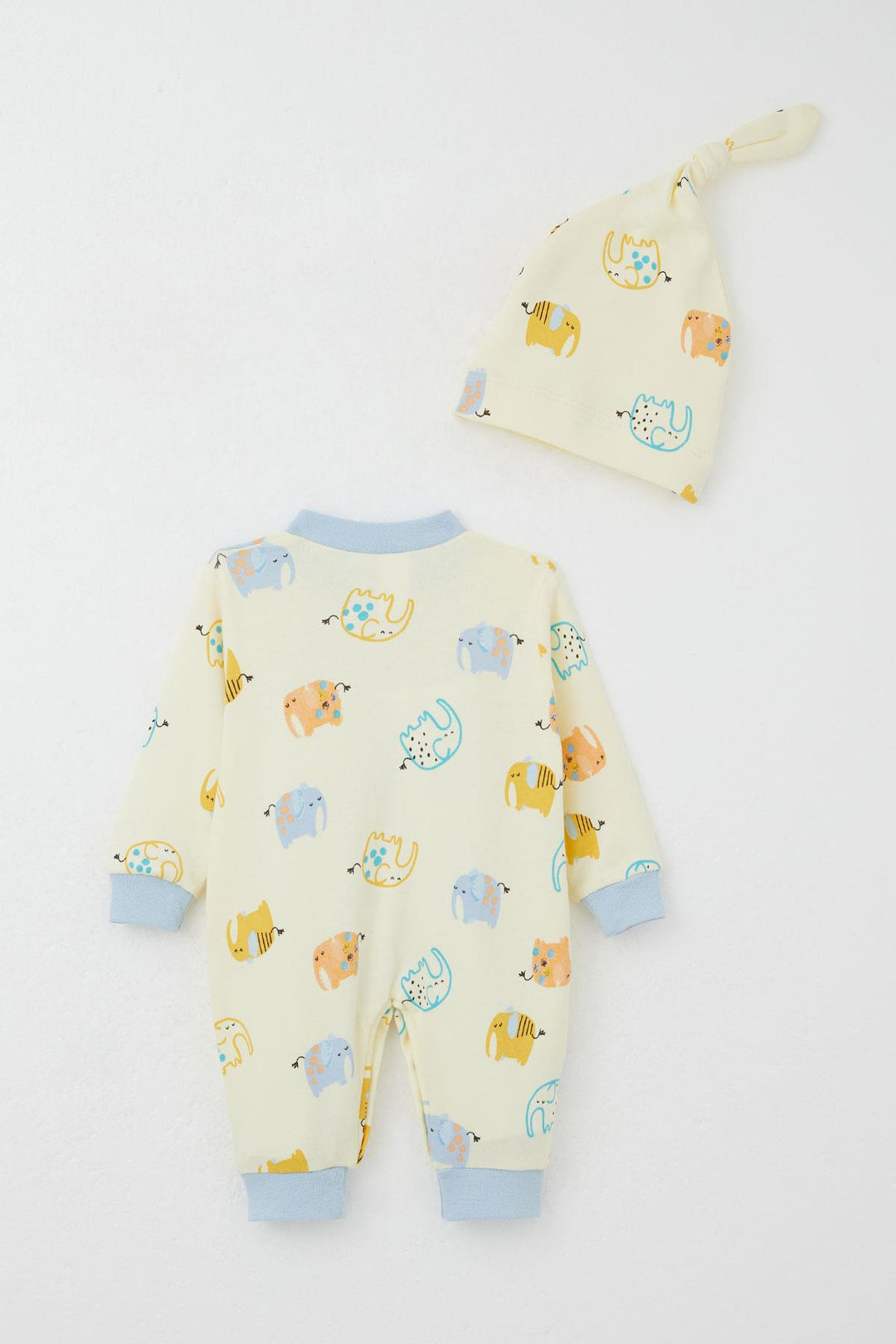BRE Breeze Baby Boy Romper Colorful Cute Elephant Patterned 0-6 Months, Yellow - Foothill Farms