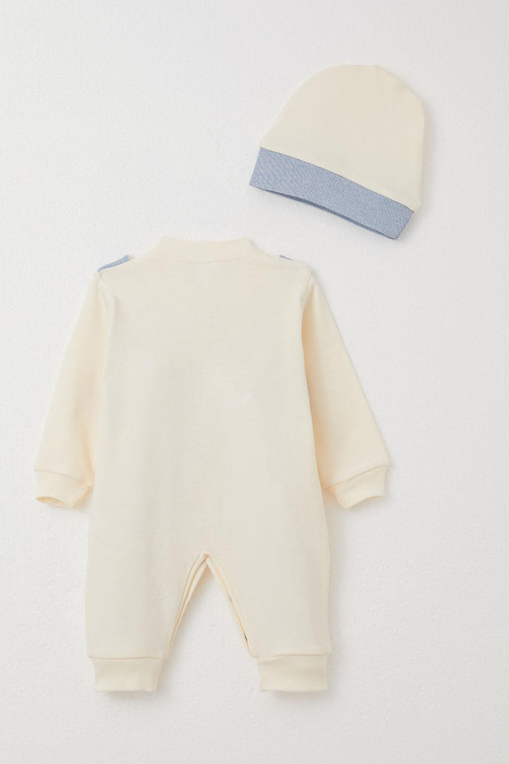 BRE Breeze Baby Boy Romper with Fixed Bow Tie Vest 0-6 Months, Cream - Actopan