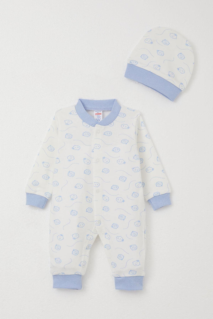 BRE Breeze Baby Boy Romper Cute Baby Patterned 0-6 Months, White - Phoenix