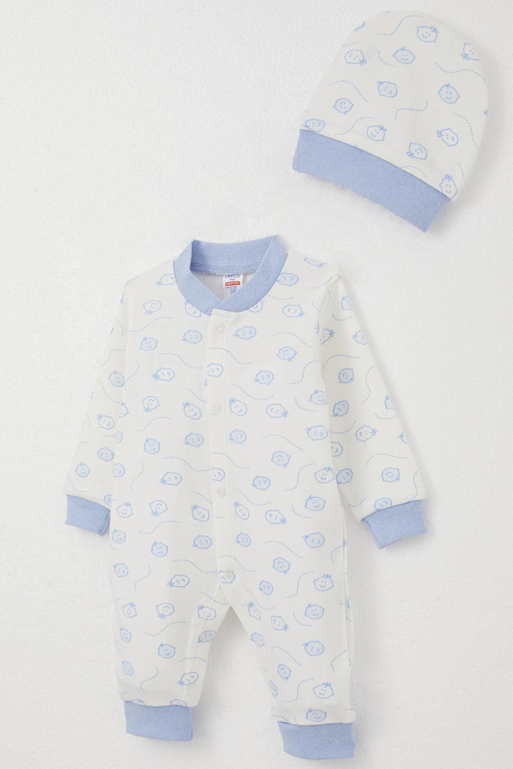 BRE Breeze Baby Boy Romper Cute Baby Patterned 0-6 Months, White - Phoenix