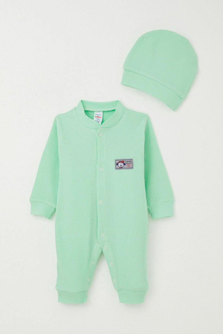 BRE Breeze Baby Boy Romper Cute Puppy Embroidered 0-6 Months, Pistachio Green - Brooklyn