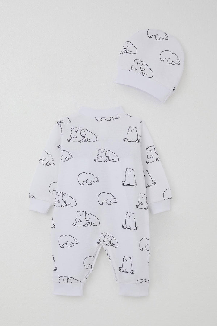 BRE Breeze Baby Boy Romper Cute Polar Bear Patterned 0-6 Months, White - Deerfield Beach