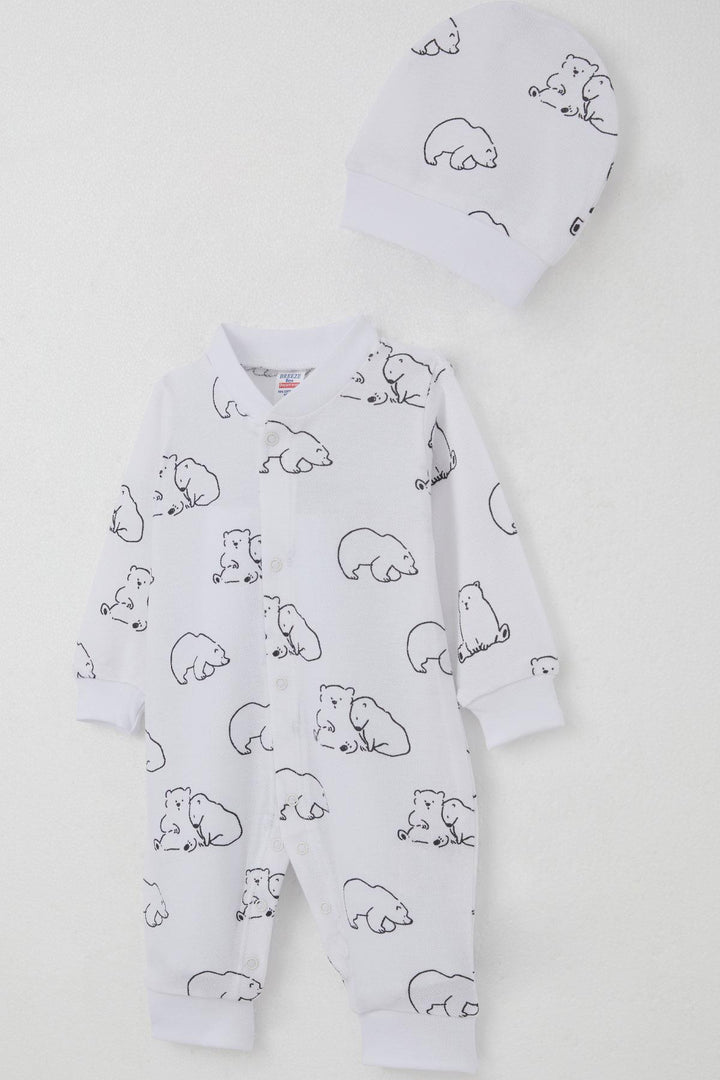 BRE Breeze Baby Boy Romper Cute Polar Bear Patterned 0-6 Months, White - Deerfield Beach