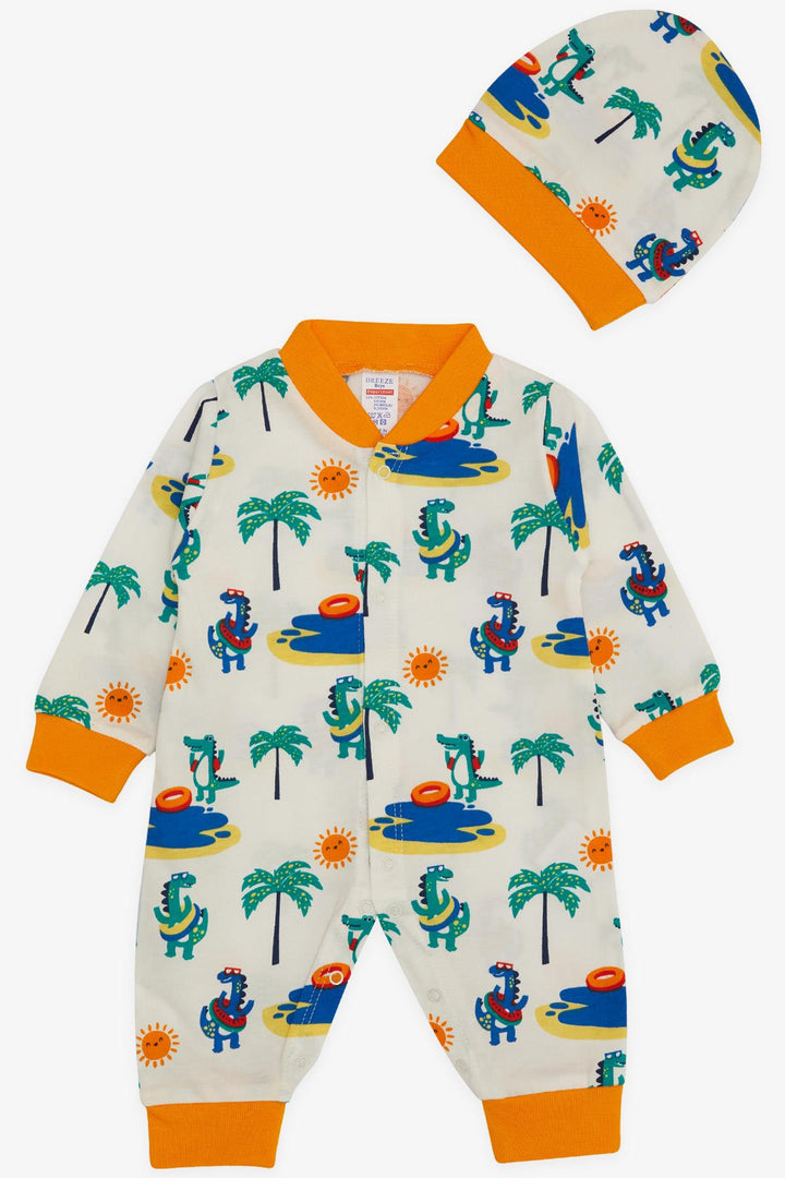 BRE Breeze Baby Boy Romper Holiday Themed Animal Pattern 0-6 أشهر، أبيض - Dubbo