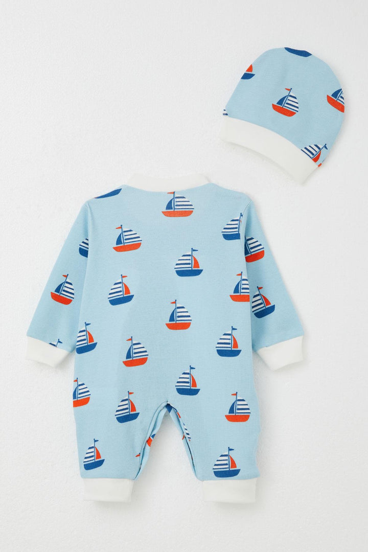 BRE Breeze Baby Boy Romper Sail Patterned 0-6 Months, Light Blue - Twin Falls